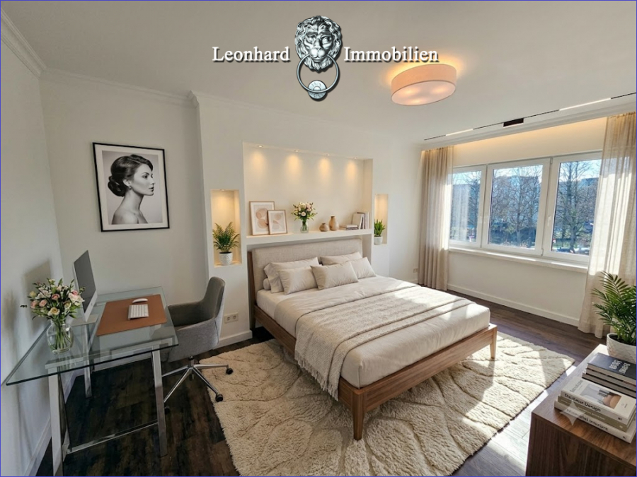 Schlafzimmer mit Einrichtungsbeispiel